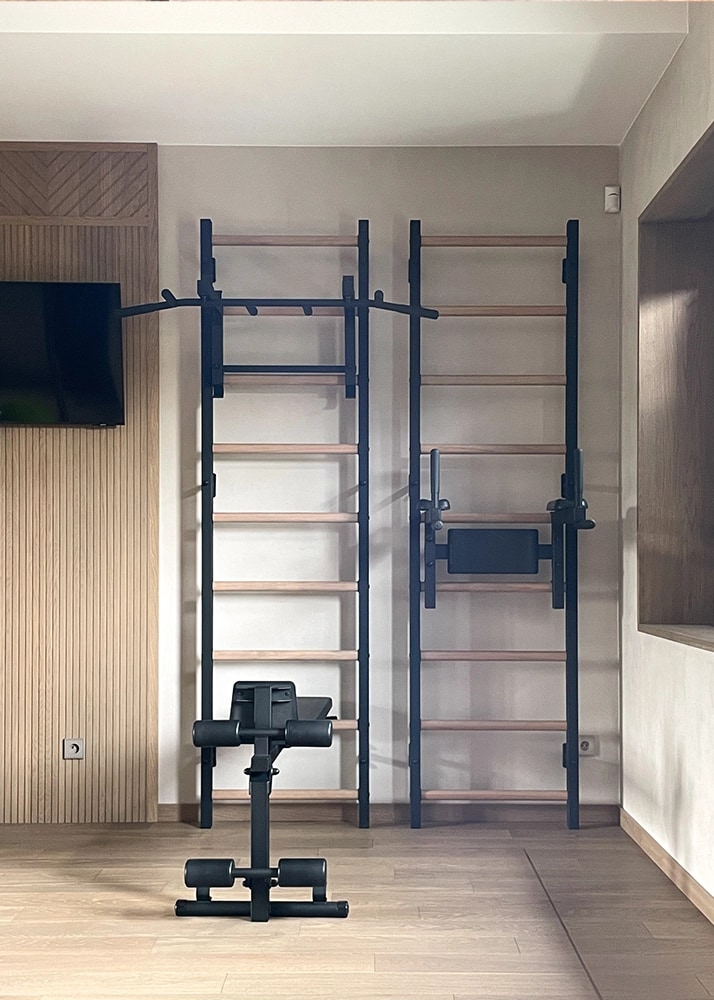 BenchK Vertical Movement Station — two paired wall bars, the full VMS configuration